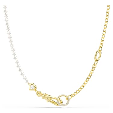 Idyllia Halskette Kristallperle, Wei�, 18K Goldbeschichtet – 5742961_png