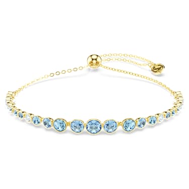 Swarovski Imber Armband – Rundschliff, blau, 18K goldbeschichtet – 5757824_01