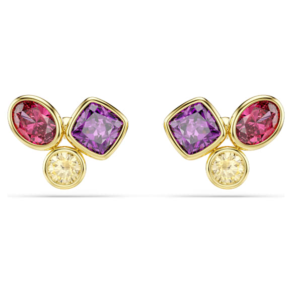 Swarovski Imber Ohrstecker, Verschiedene Schliffe, Mehrfarbig, 18K goldbeschichtet – 5760019_png