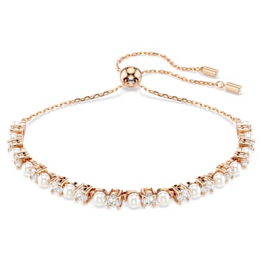 Swarovski Matrix Armband – Kristallperle, weiß, 18K roségoldbeschichtet – 5729506_01