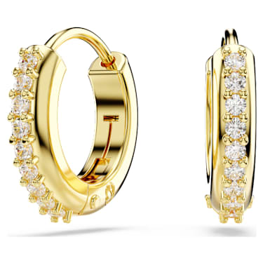 Swarovski Matrix Kreolen, Rundschliff, Weiß, 18K Goldbeschichtet – 5697228_01