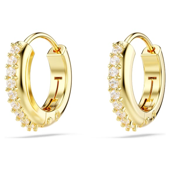 Swarovski Matrix Kreolen, Rundschliff, Weiß, 18K Goldbeschichtet – 5697228_png_var2