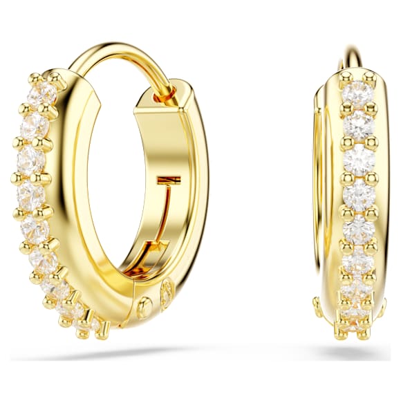 Swarovski Matrix Kreolen, Rundschliff, Weiß, 18K Goldbeschichtet – 5697228_png