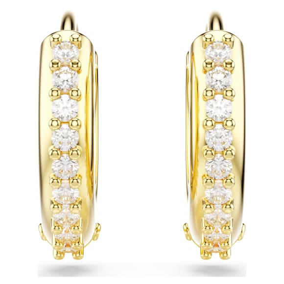 Swarovski Matrix Kreolen, Rundschliff, Weiß, 18K Goldbeschichtet – 5697228_png_var1