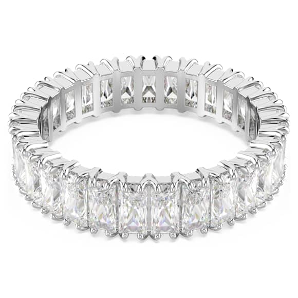 Swarovski Matrix Ring Baguette-Schliff, Weiß, Silberfarbenes Finish – 5714332_png