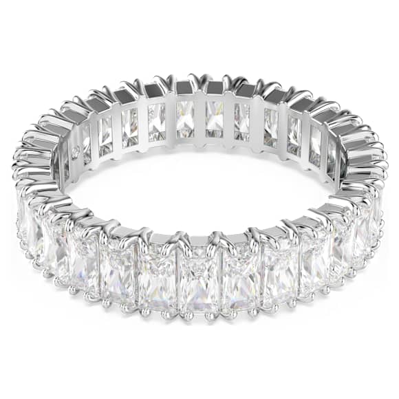 Swarovski Matrix Ring Baguette-Schliff, Weiß, Silberfarbenes Finish – 5714332_png_var3