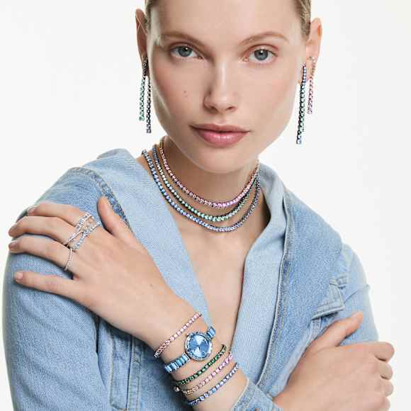 Swarovski Matrix Ring Baguette-Schliff, Weiß, Silberfarbenes Finish – 5714332_ms4