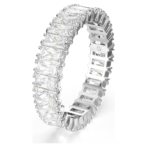 Swarovski Matrix Ring Baguette-Schliff, Weiß, Silberfarbenes Finish – 5714332_png_var1