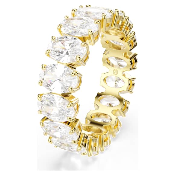 Swarovski Matrix Ring Oval-Schliff, Weiß, 18K Goldbeschichtet – 5707188_png_var1
