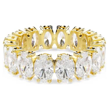 Swarovski Matrix Ring Oval-Schliff, Weiß, 18K Goldbeschichtet – 5707188_01