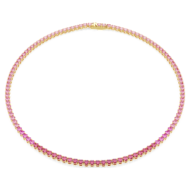 Matrix Tennis Halskette Rundschliff, Rosa, 18K Goldbeschichtet – 5751762_png
