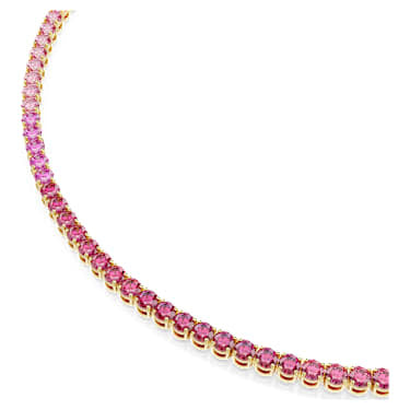 Matrix Tennis Halskette Rundschliff, Rosa, 18K Goldbeschichtet – 5751762_png_var1
