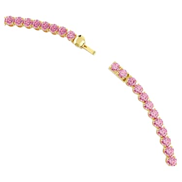 Matrix Tennis Halskette Rundschliff, Rosa, 18K Goldbeschichtet – 5751762_png_var2
