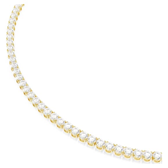 Matrix Tennis Halskette Rundschliff, Wei�, 18K Goldbeschichtet – 5681795_png_var1