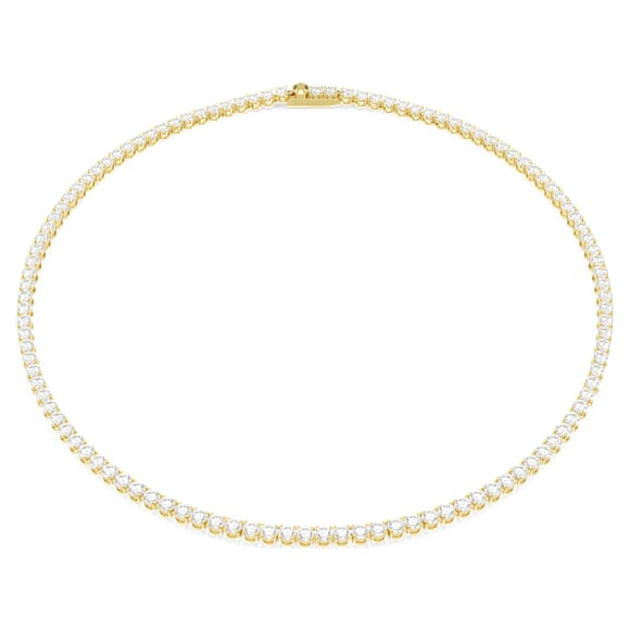 Matrix Tennis Halskette Rundschliff, Wei�, 18K Goldbeschichtet – 5681795_png
