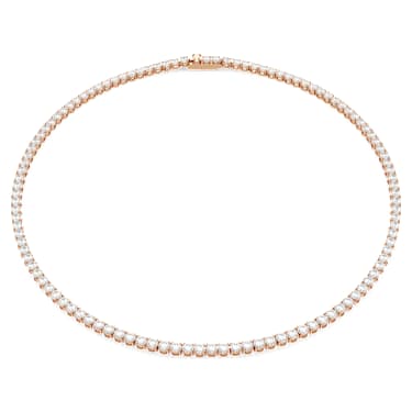 Matrix Tennis Halskette Rundschliff, Wei�, 18K ros�goldbeschichtet – 5764194_png