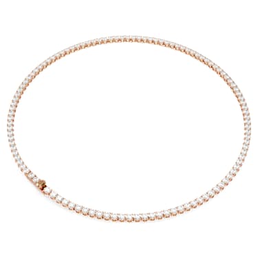 Matrix Tennis Halskette Rundschliff, Wei�, 18K ros�goldbeschichtet – 5764194_png_var3