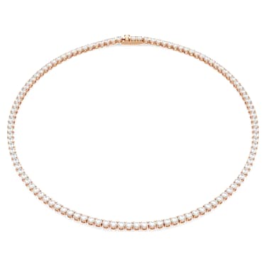Matrix Tennis Halskette Rundschliff, Wei�, 18K ros�goldbeschichtet – 5764194_01