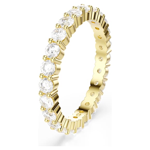 Swarovski Matrix Vittore Bandring Rundschliff, Weiß, 18K Goldbeschichtet – 5750615_png_var1