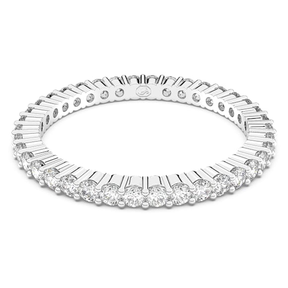 Swarovski Matrix Vittore Ring Rundschliff, Weiß, Silberfarbenes Finish – 5655705_png