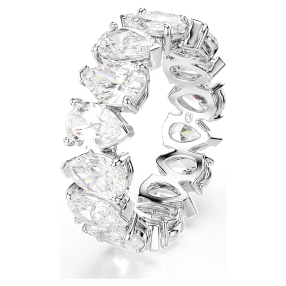 Swarovski Matrix Vittore Ring Tropfenschliff, Weiß, Silberfarbenes Finish – 5689468_png_var1