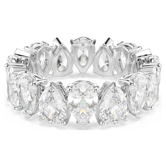 Swarovski Matrix Vittore Ring Tropfenschliff, Weiß, Silberfarbenes Finish – 5689468_png