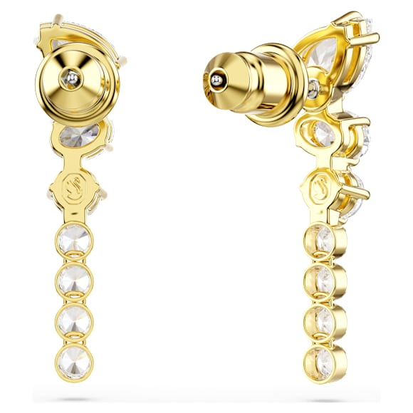 Swarovski Mesmera Drop-Ohrhänger, Verschiedene Schliffe, Weiß, 18K goldbeschichtet – 5747936_png_var3