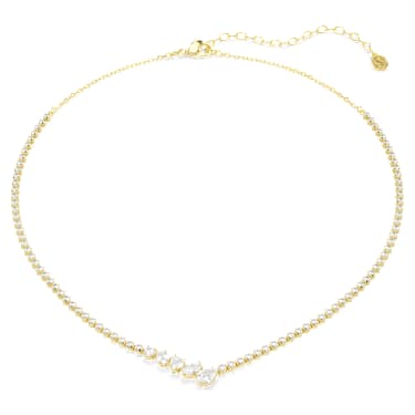Mesmera Halskette Verschiedene Schliffe, Wei�, 18K goldbeschichtet – 5747931_01