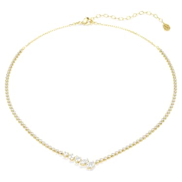 Mesmera Halskette Verschiedene Schliffe, Wei�, 18K goldbeschichtet – 5747931_png