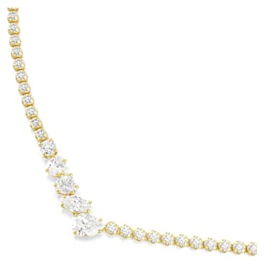 Mesmera Halskette Verschiedene Schliffe, Wei�, 18K goldbeschichtet – 5747931_png_var1