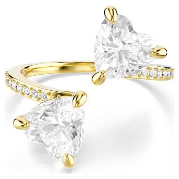 Swarovski Mesmera Offener Ring Herzschliff, Pavé, Weiß, 18K Goldbeschichtet – 5733477_png