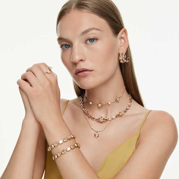 Swarovski Mesmera Offener Ring Herzschliff, Pavé, Weiß, 18K Goldbeschichtet – 5733477_ms3