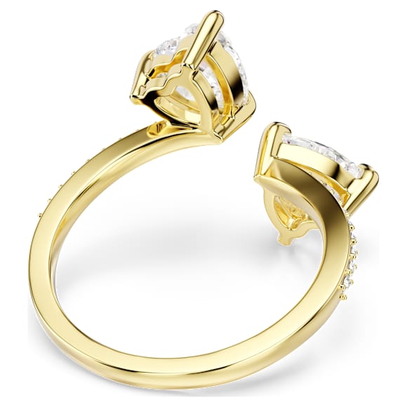 Swarovski Mesmera Offener Ring Herzschliff, Pavé, Weiß, 18K Goldbeschichtet – 5733477_png_var3