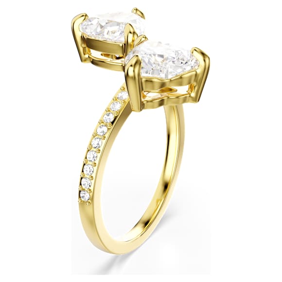 Swarovski Mesmera Offener Ring Herzschliff, Pavé, Weiß, 18K Goldbeschichtet – 5733477_png_var1