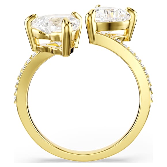 Swarovski Mesmera Offener Ring Herzschliff, Pavé, Weiß, 18K Goldbeschichtet – 5733477_png_var2