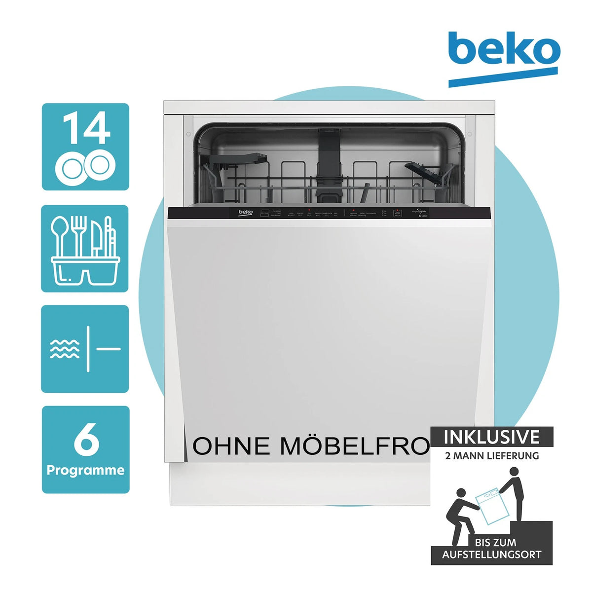 Beko BDIN16420 Geschirrspüler 14 Maßgedecke – Produktbild 1