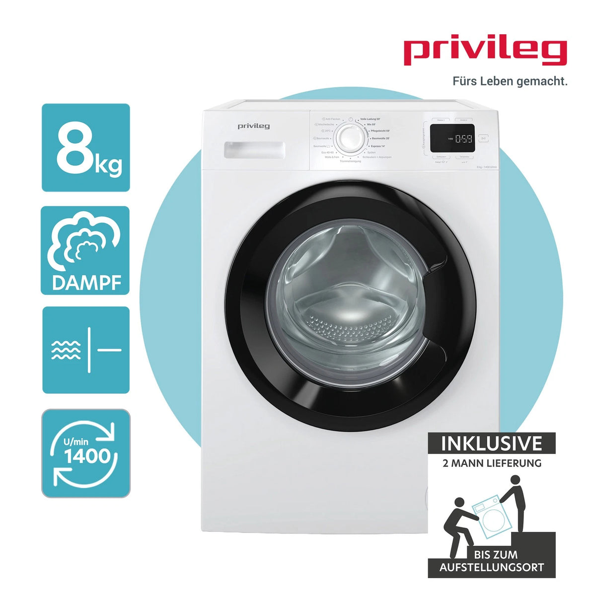 Privileg PMWF 854A Waschmaschine 8kg – Produktbild 1