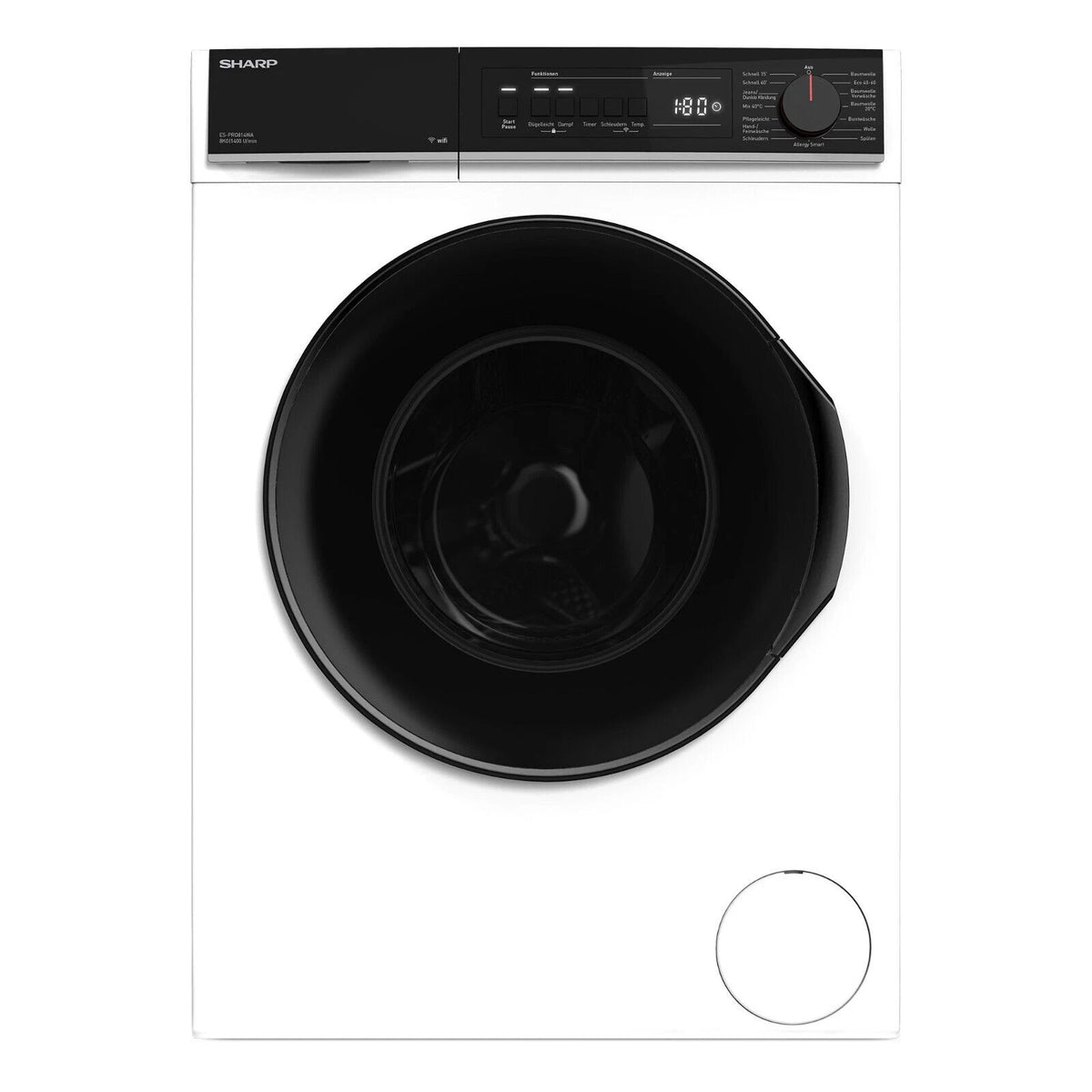 Sharp ES-PRO814WA-DE Waschmaschine 8kg Weiß – Produktbild 3