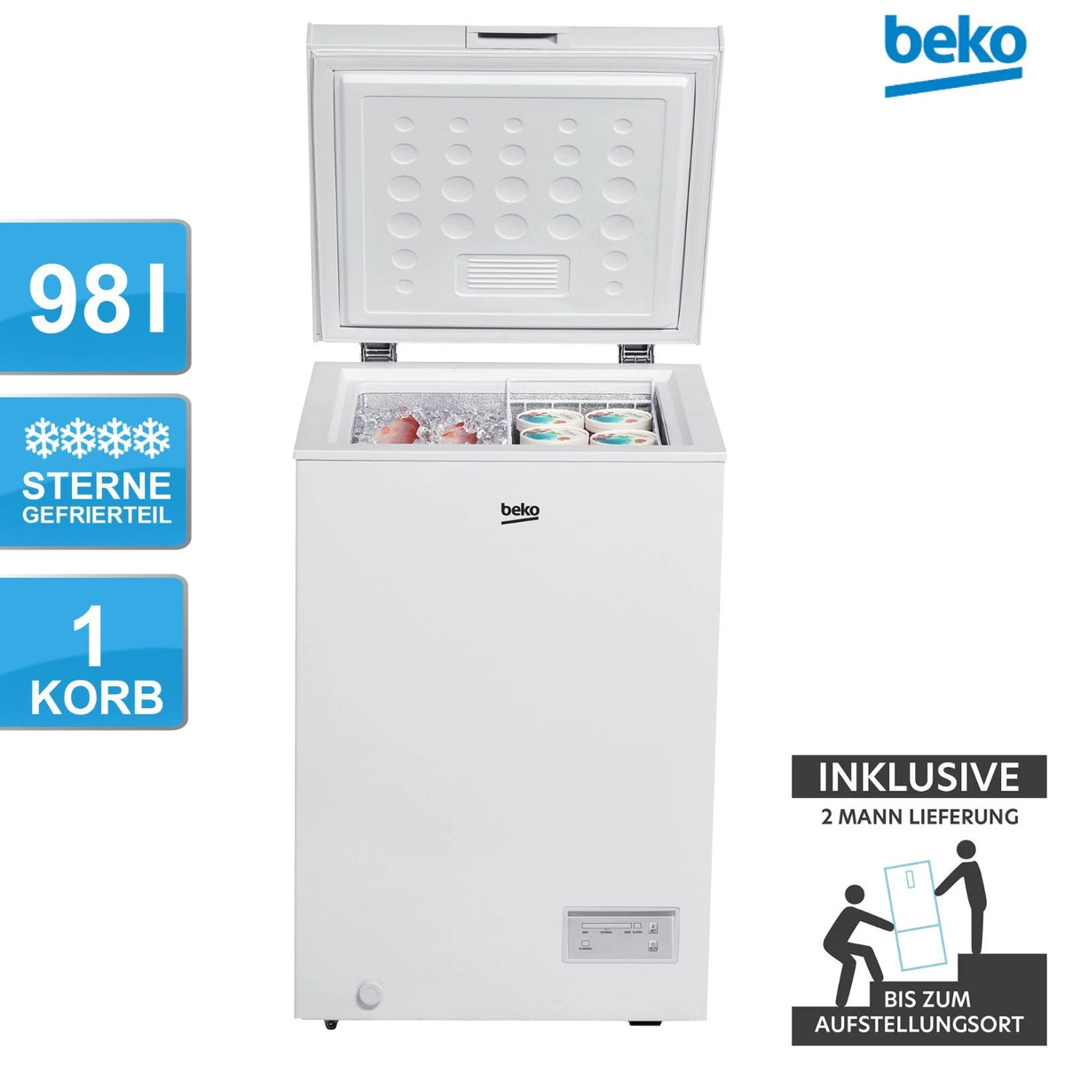 Beko CF100EWN Gefriertruhe 98l – Produktbild 1