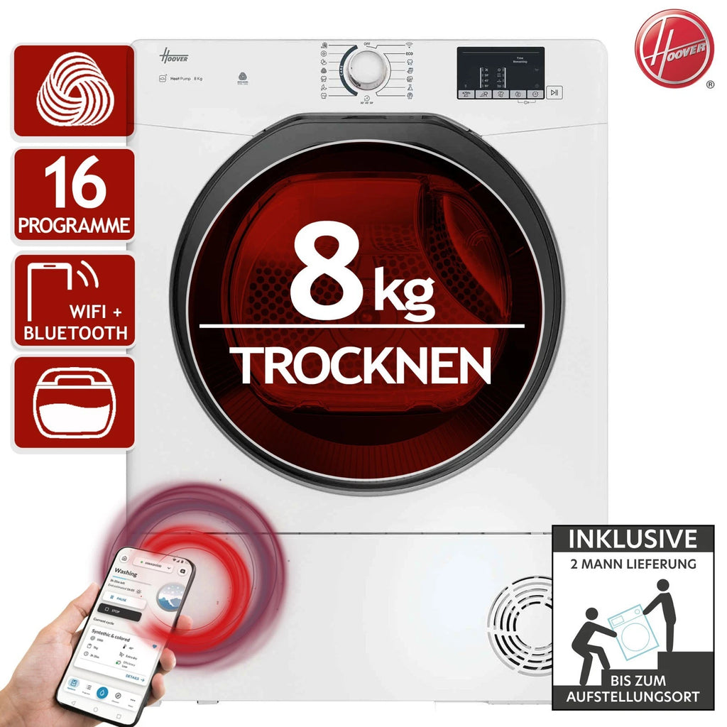 Hoover HR EH8N2DBE-S Wärmepumpentrockner 8kg – Produktbild 1