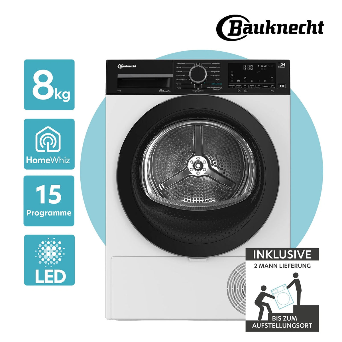 Bauknecht BT 8RC WS Wärmepumpentrockner 8kg – Produktbild 1