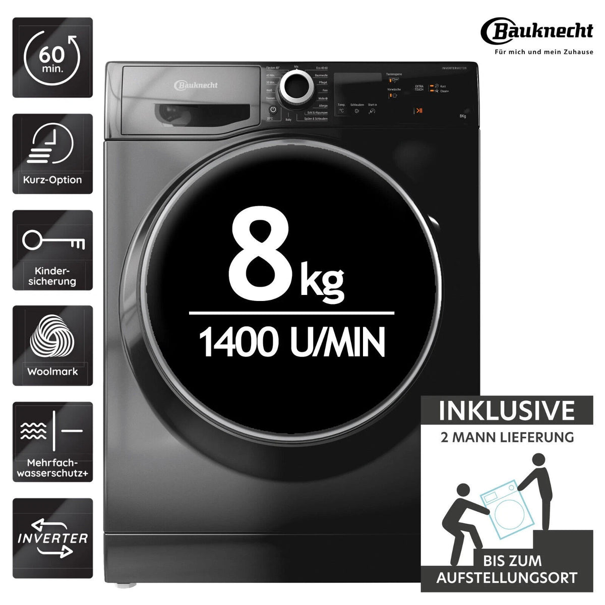 Bauknecht W8 S6300 A Waschmaschine 8kg – Produktbild 1