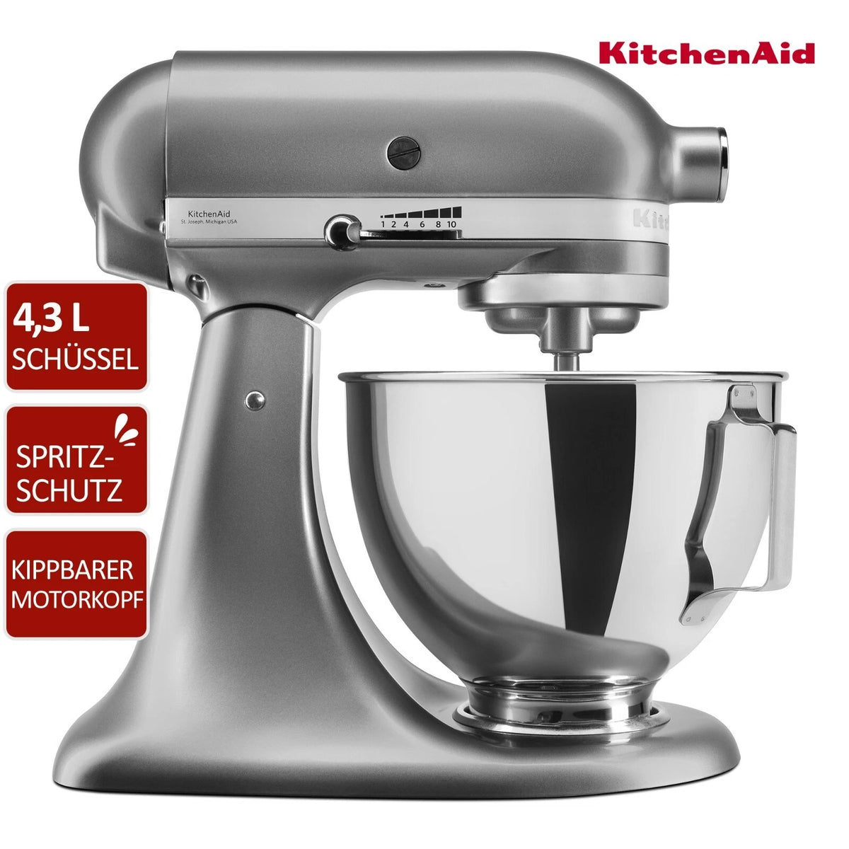 KitchenAid 5KSM95PSECU Küchenmaschine 4,3 l Silber