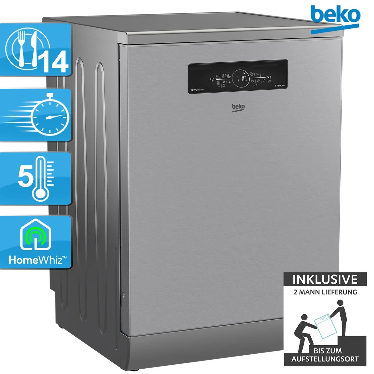 Beko BDFN36462XP Geschirrspüler 14 Gedecke – Produktbild 1