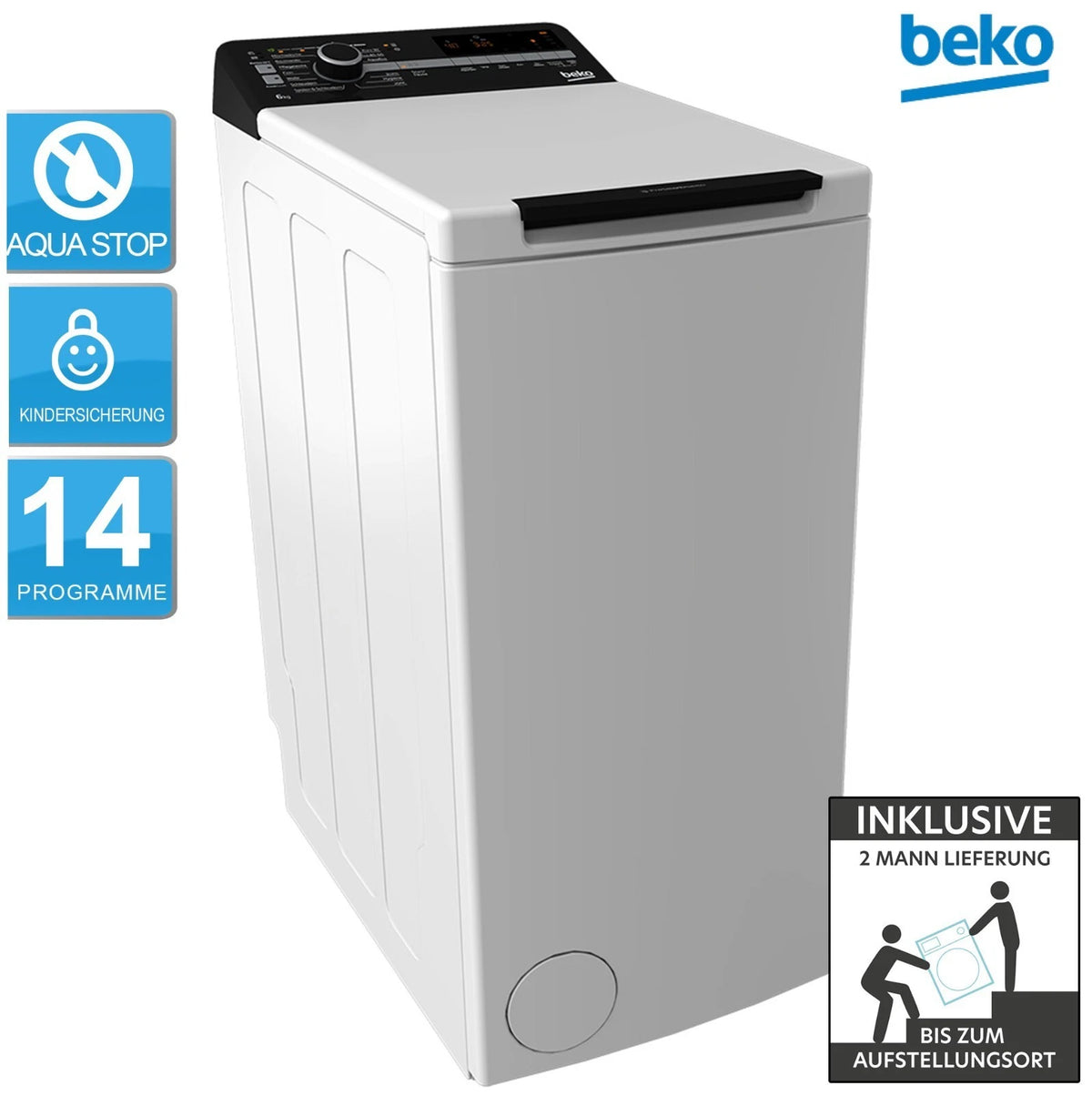 Beko BTL1WFP10622DE Waschmaschine 6kg Toplader – Produktbild 1