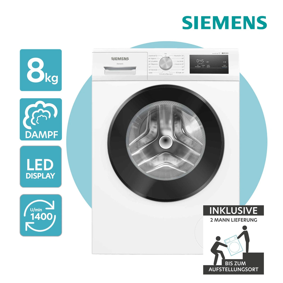 Siemens WM14N002 Waschmaschine 8kg – Produktbild 1