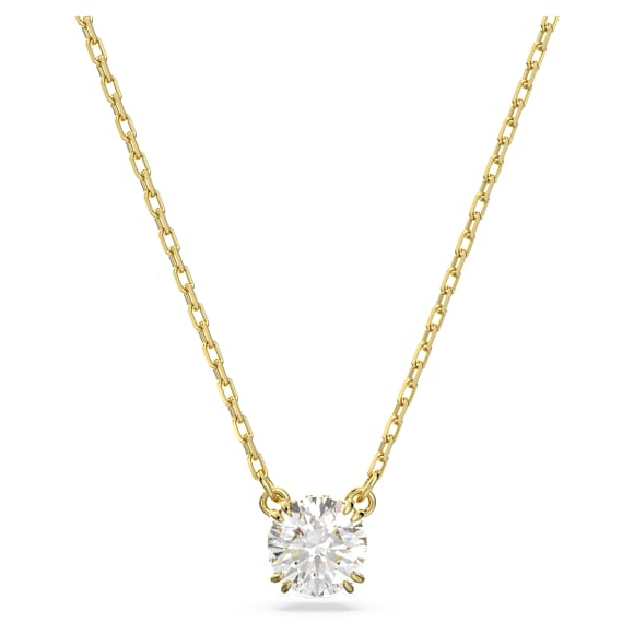 Stilla Anh�nger Rundschliff, Wei�, 18K Goldbeschichtet – 5636703_png