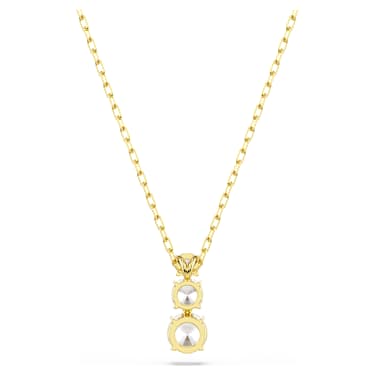 Stilla Attract Anh�nger Rundschliff, Wei�, 18K Goldbeschichtet – 5723298_png_var4