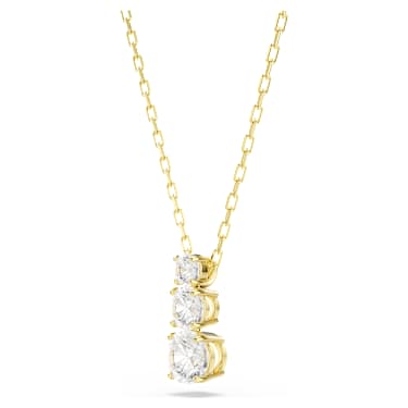 Stilla Attract Anh�nger Rundschliff, Wei�, 18K Goldbeschichtet – 5723298_png_var2