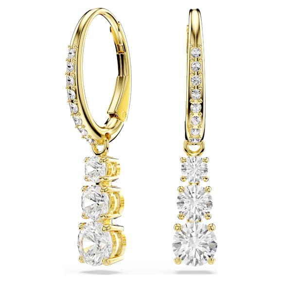 Swarovski Stilla Attract Kreolen, Rundschliff, Weiß, 18K Goldbeschichtet – 5723300_png